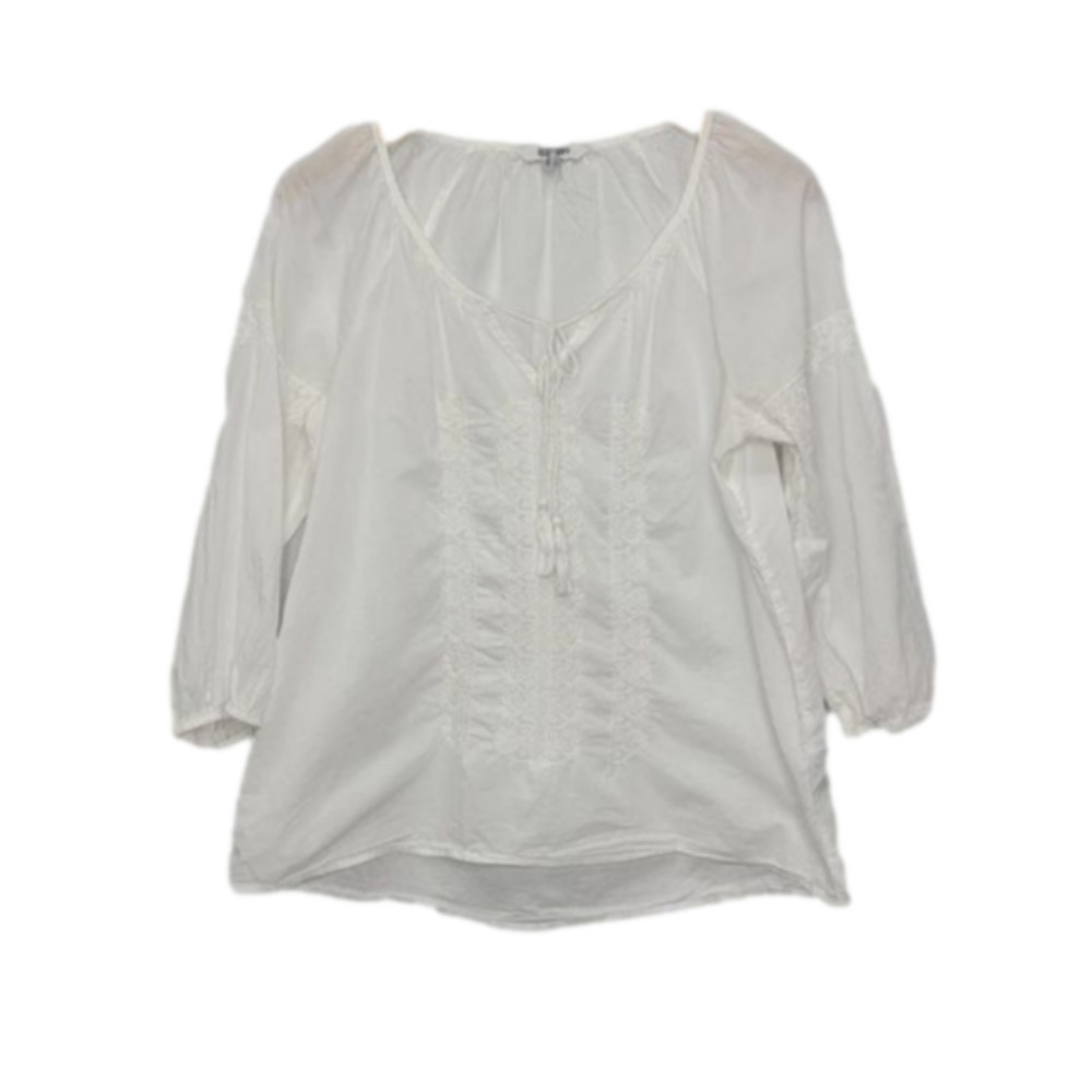 Old Navy White Light Flowy Floral detail with front v neck tie